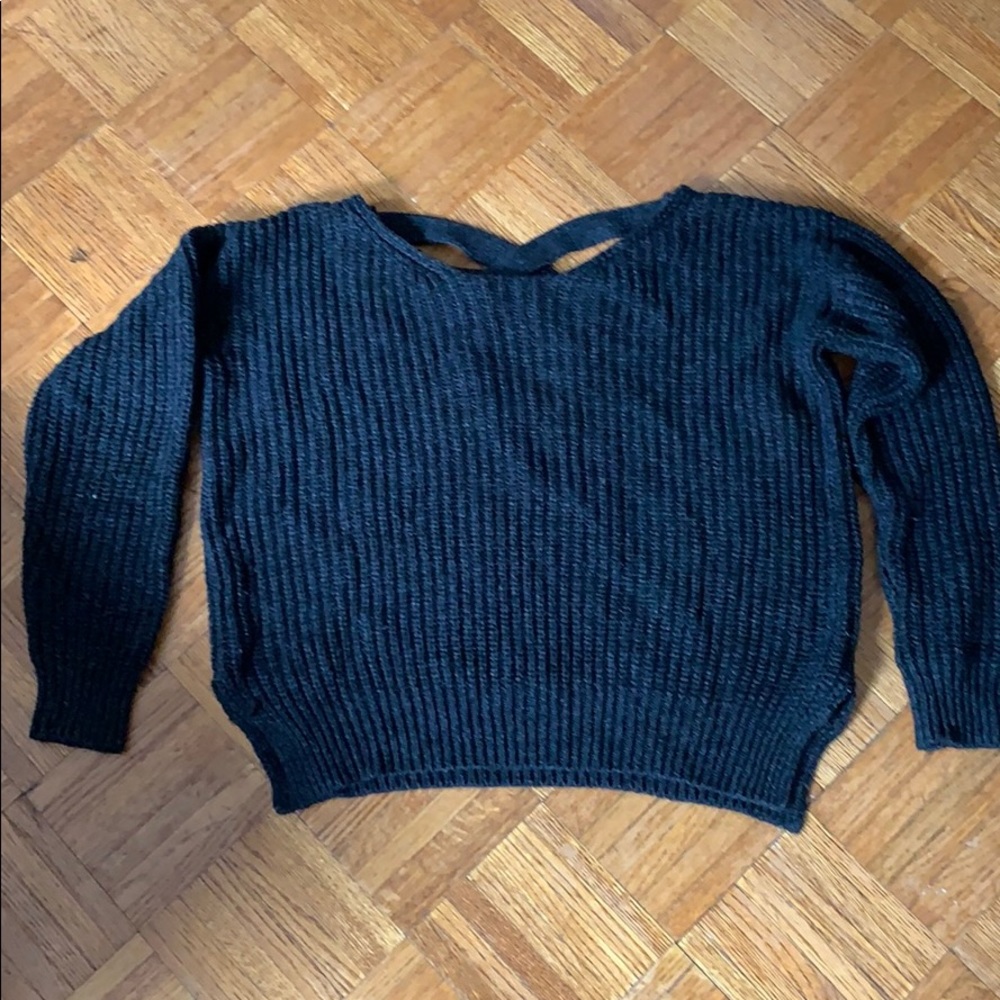 Black, cool back detail sweater